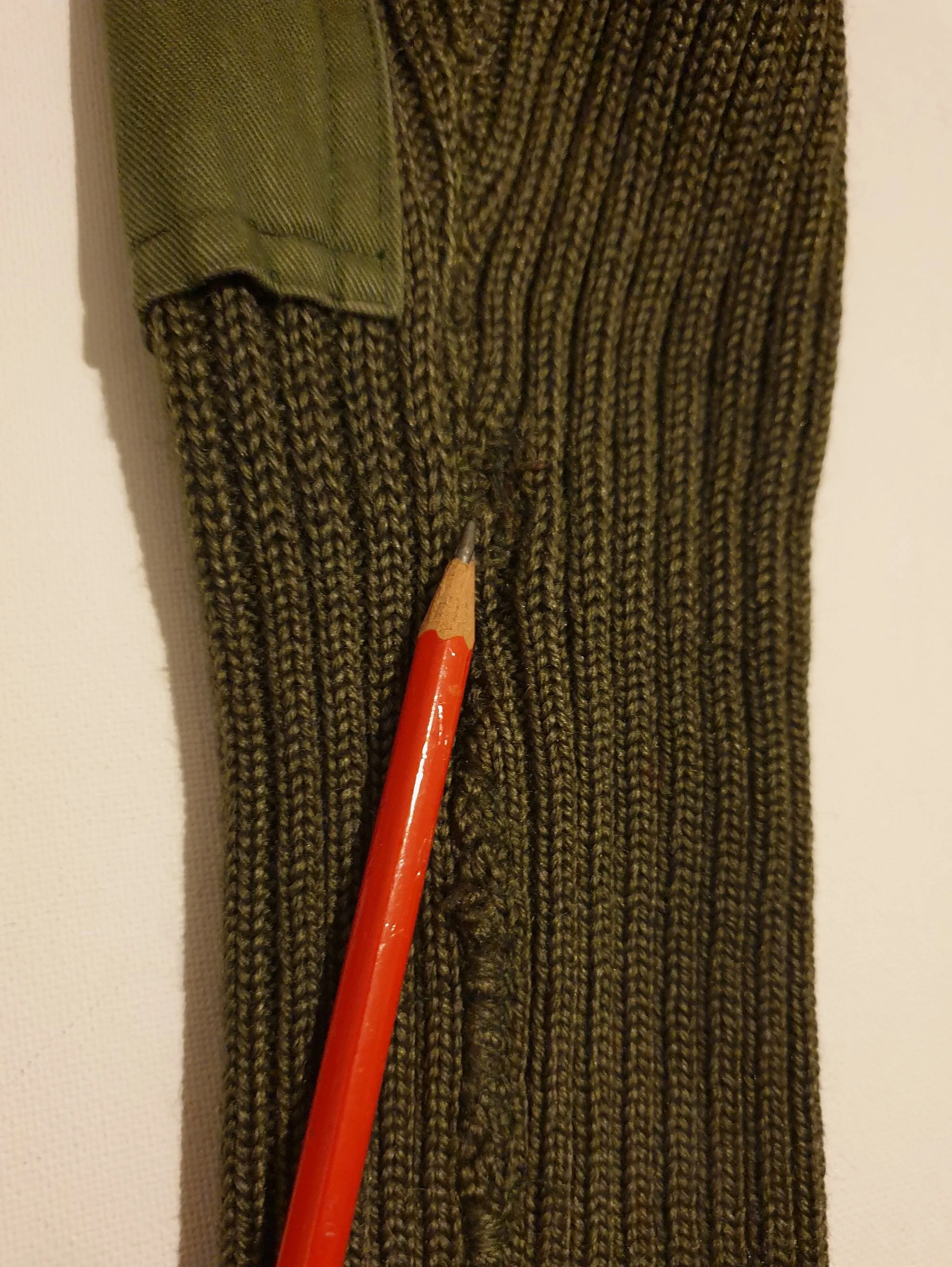 Khaki, Green, Wool Army Jumper With Elbow & Shoulder Patches