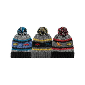 Knit Cuff Hat With Embroidered Trucks - Toddler