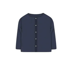 Knitted Cardigan With Round Collar