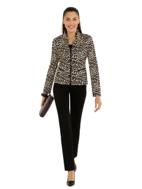 Leopard Knit Zip Front Suzanne