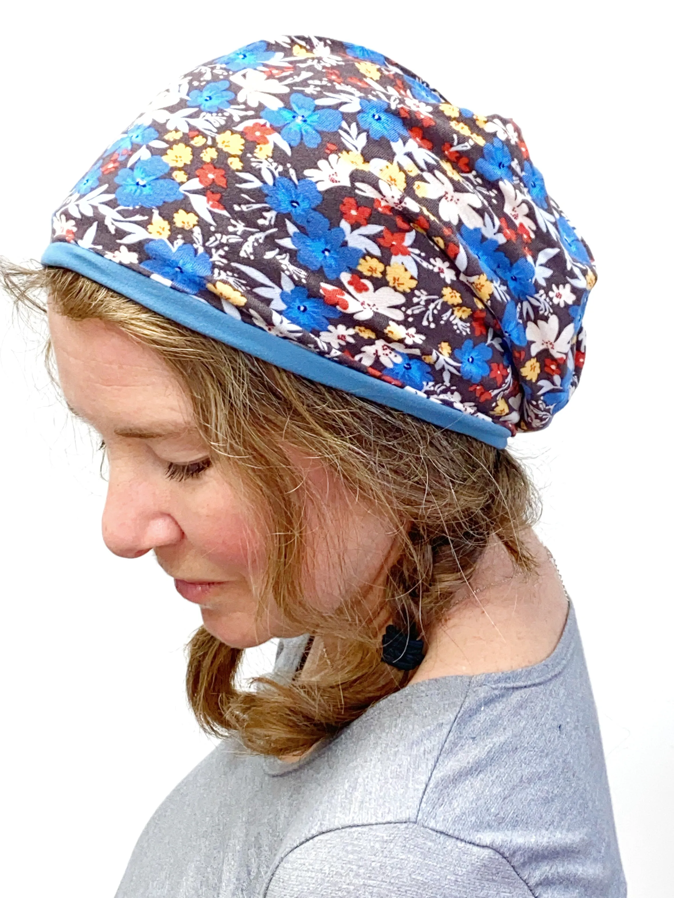 Lightweight Beanie for Ladies, Stretch Beanie Hat for Women, Stretch Jersey Hat, Soft Cotton Beanie, Small, S209