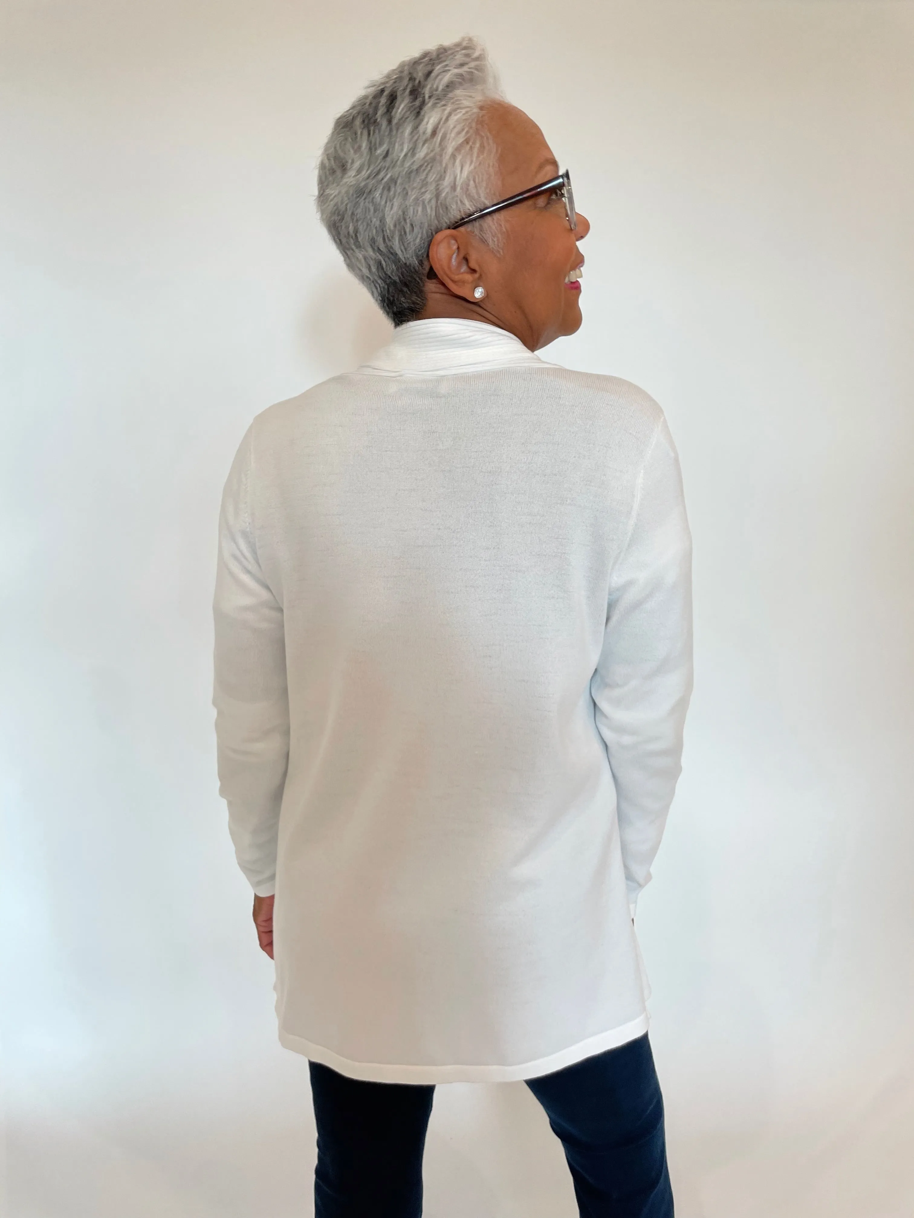 Luisa Long Cardigan - White