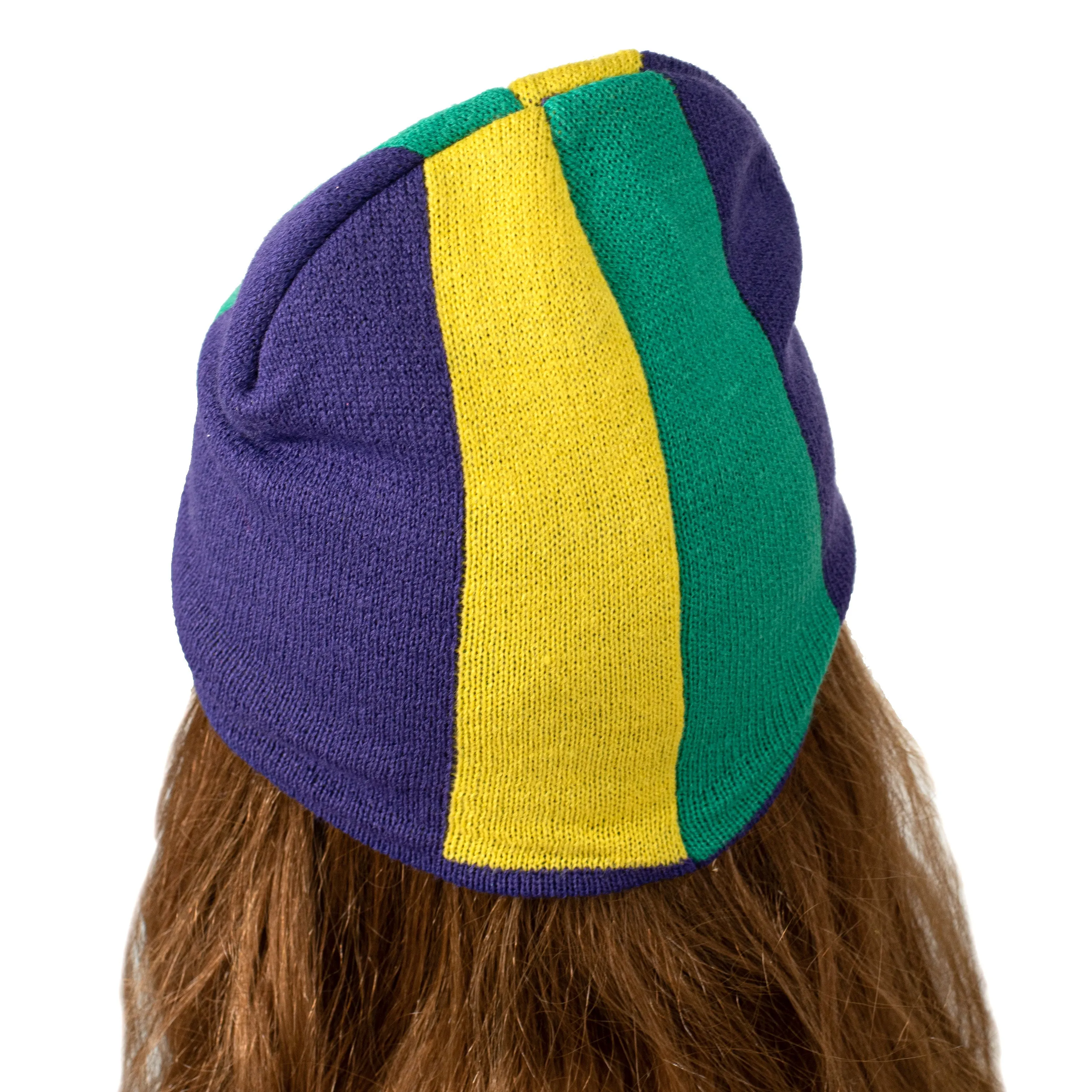 Mardi Gras Fleur de Lis Knit Hat