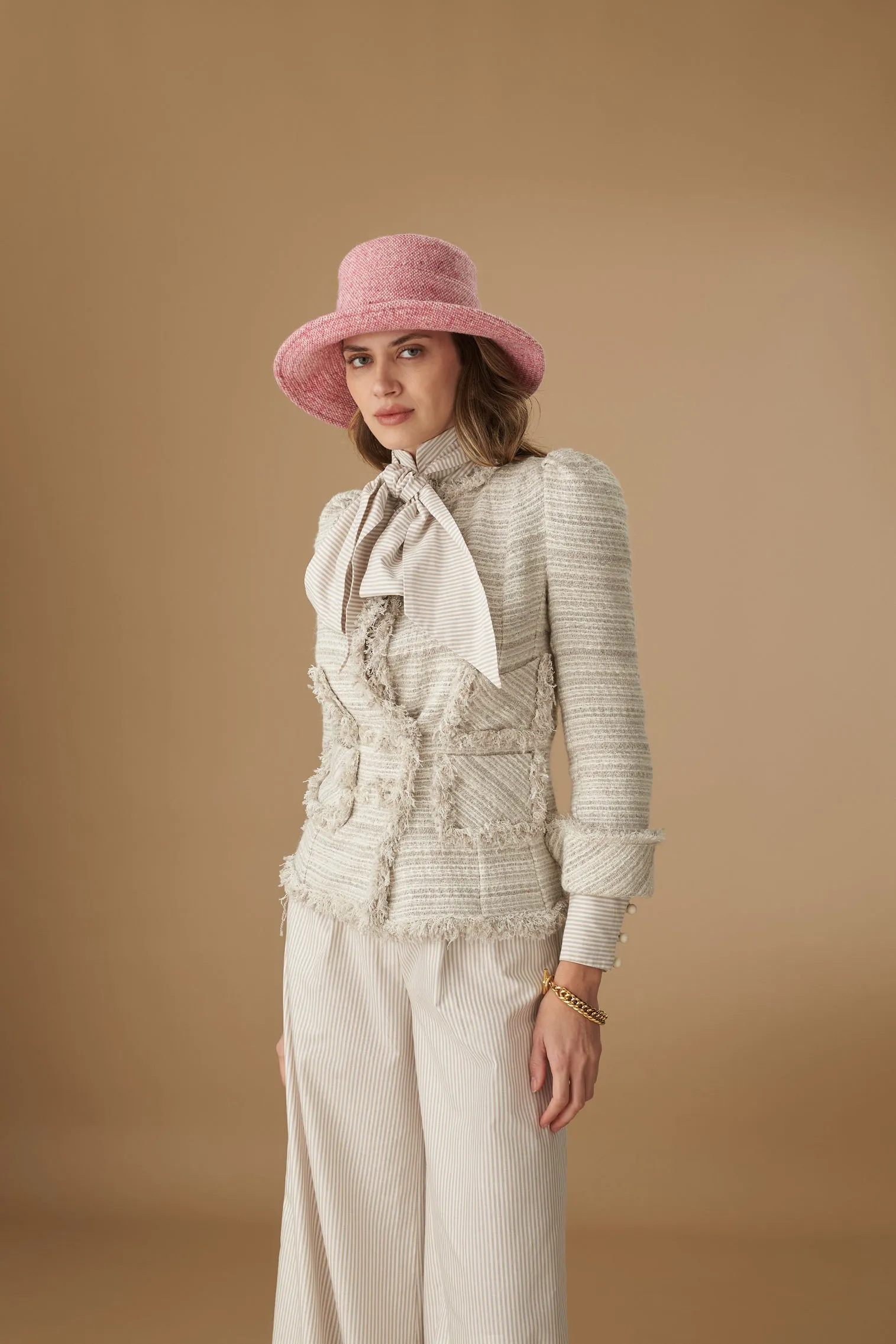 Margot Pink Tweed Hat