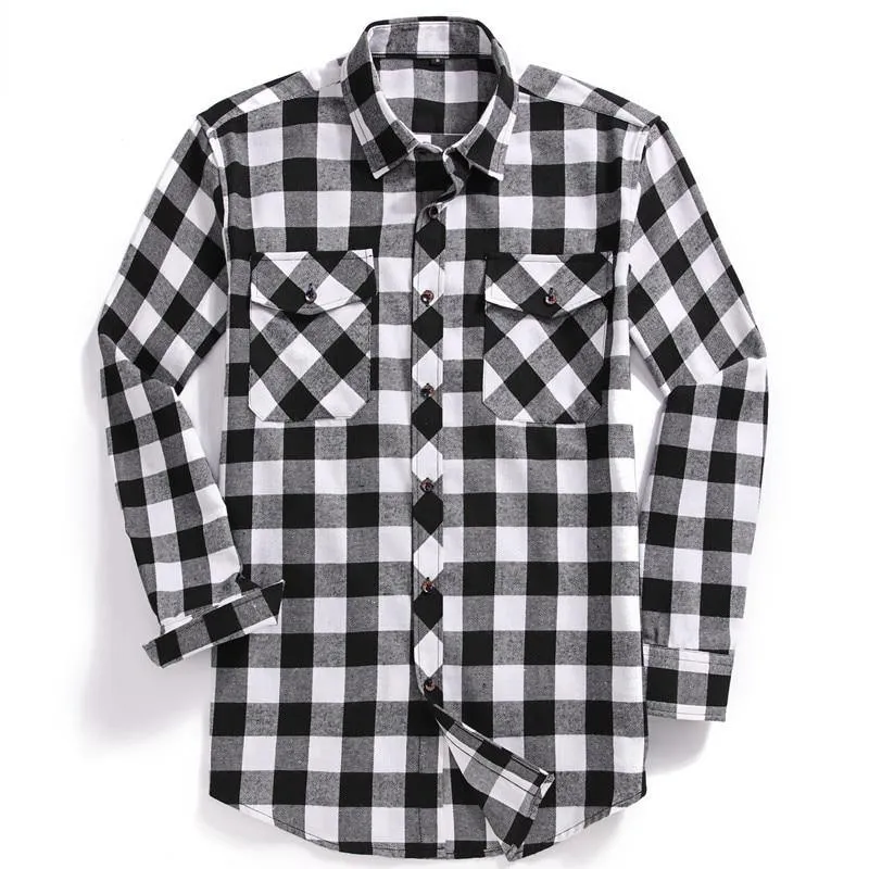 Men Flannel Two Pocket Plaid Shirt | (USA SIZE S M L XL 2XL)