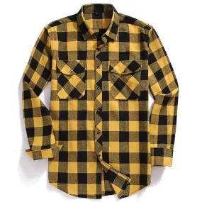 Men Flannel Two Pocket Plaid Shirt | (USA SIZE S M L XL 2XL)