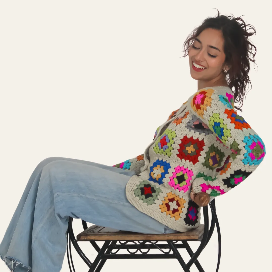 Nanami Woolen Cardigan – Elegant, Sophisticated, Handknitted