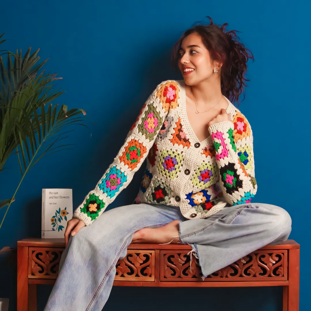 Nanami Woolen Cardigan – Elegant, Sophisticated, Handknitted