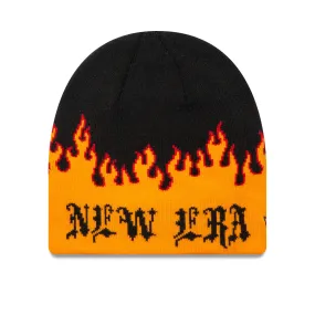 New Era Flame Orange Skull Knit Beanie Hat