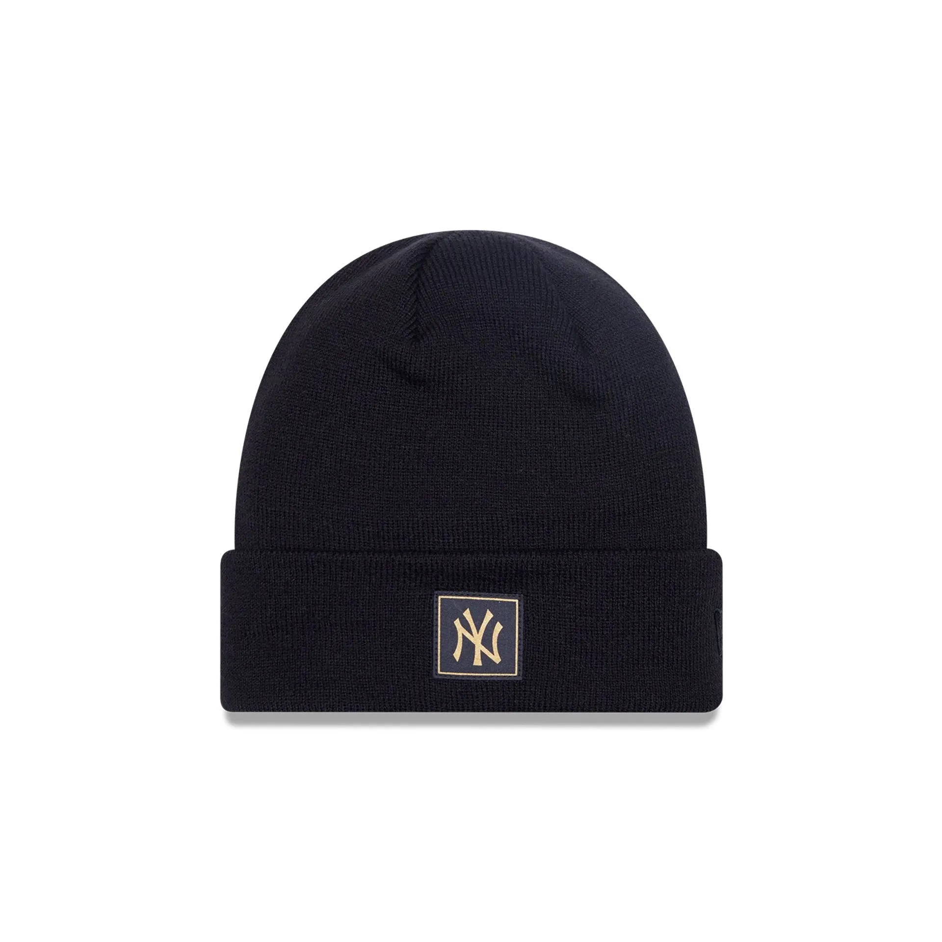 New York Yankees Metallic Badge Black Cuff Knit Beanie Hat