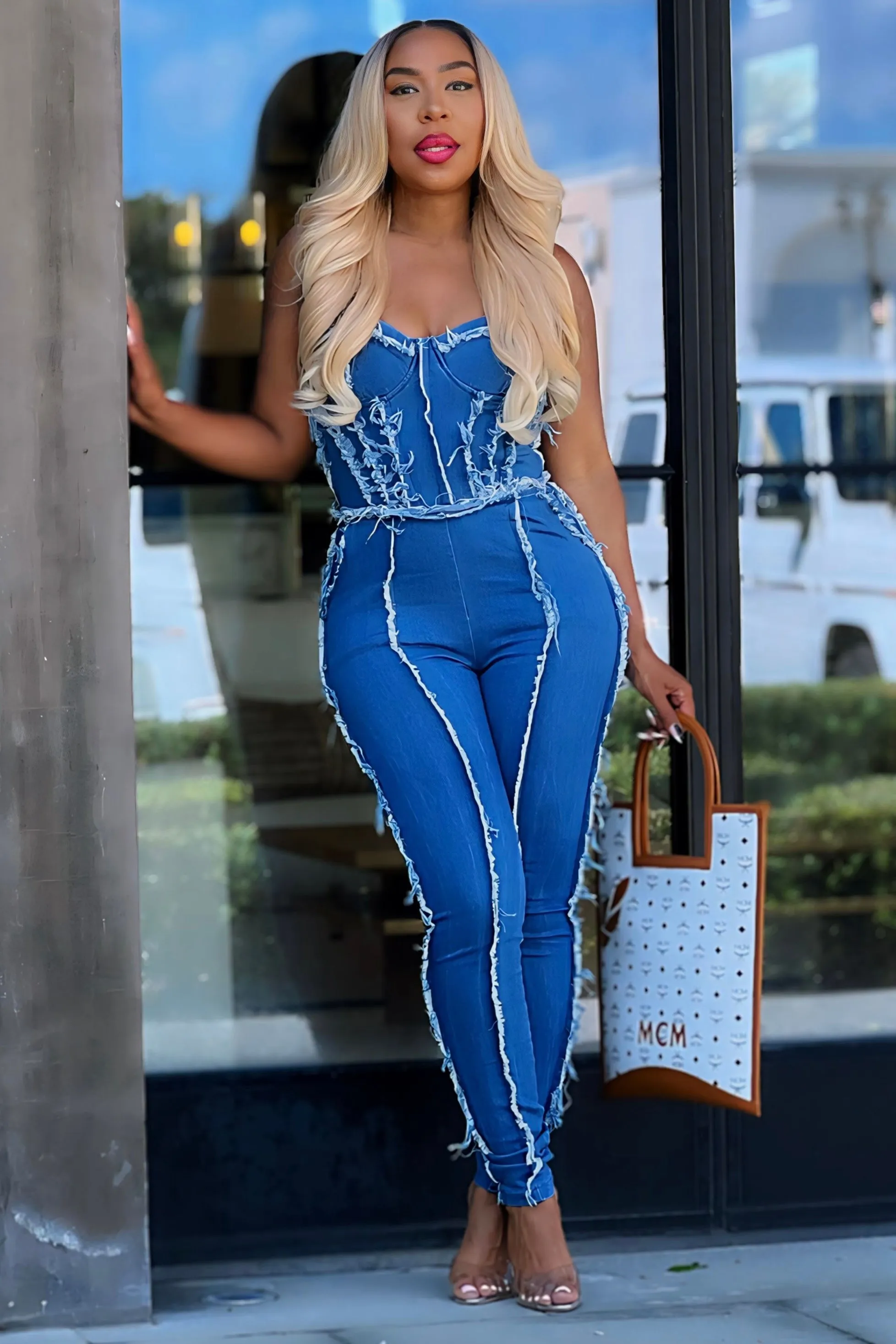 Patricia Distressed Denim Jumper