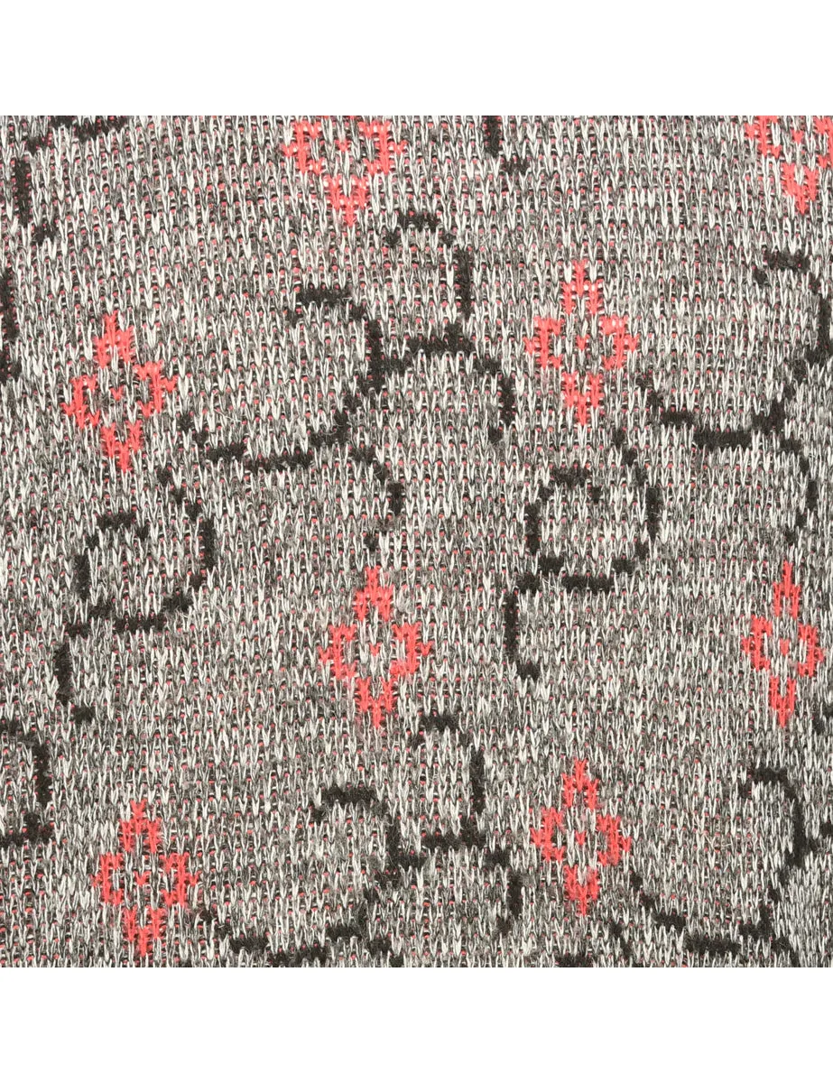 Patterned Grey Jumper - M