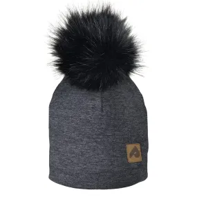 Perlimpinpin Beanie with Pom Pom - Black Heathered