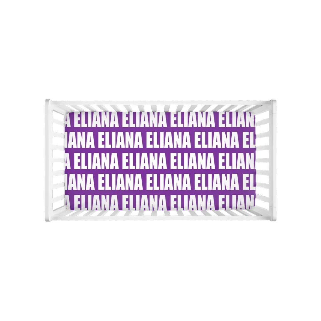 PERSONALIZED MODERN REPEAT CRIB SHEET - BOLD