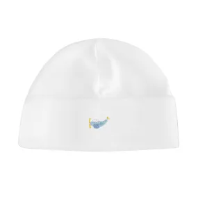 Pima Knit Hat with Hand Embroidered Airplane