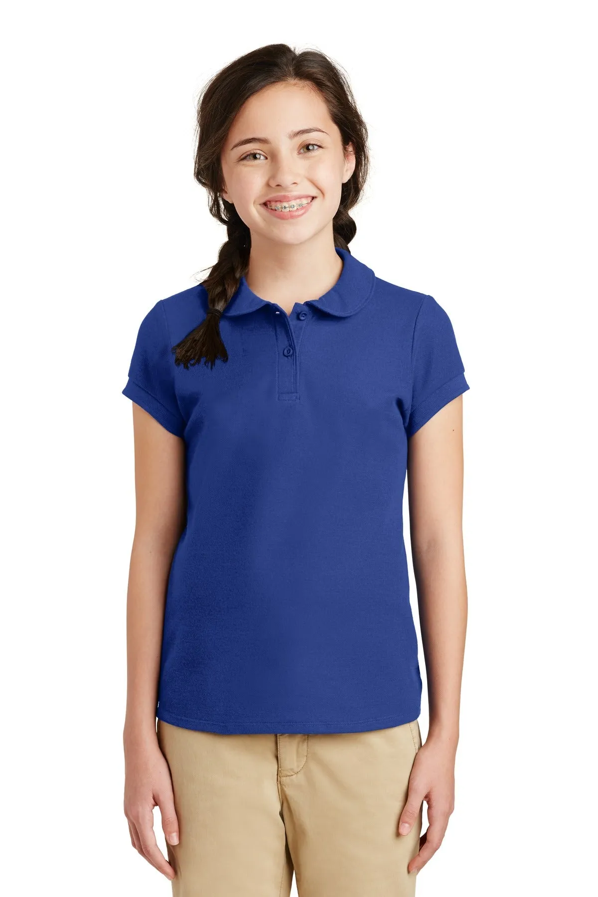 Port Authority¬Æ Girls Silk Touch‚Ñ¢ Peter Pan Collar Polo. YG503