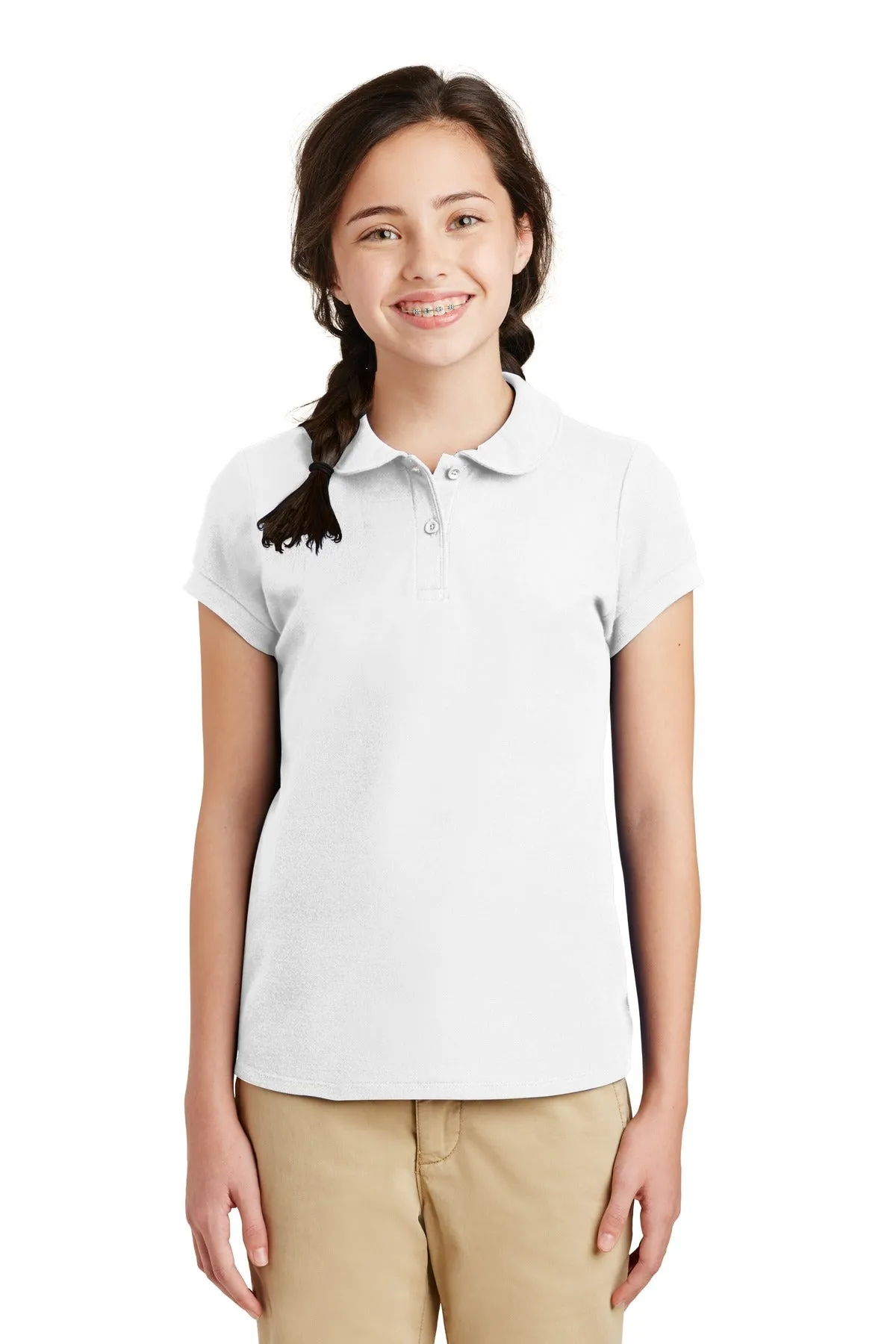 Port Authority¬Æ Girls Silk Touch‚Ñ¢ Peter Pan Collar Polo. YG503
