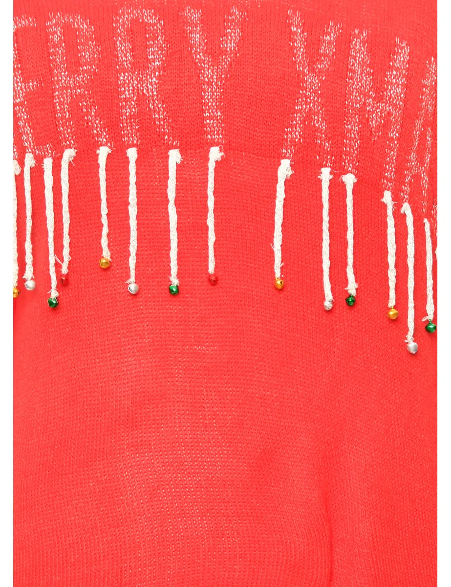 Red  Classic Christmas Jumper - L