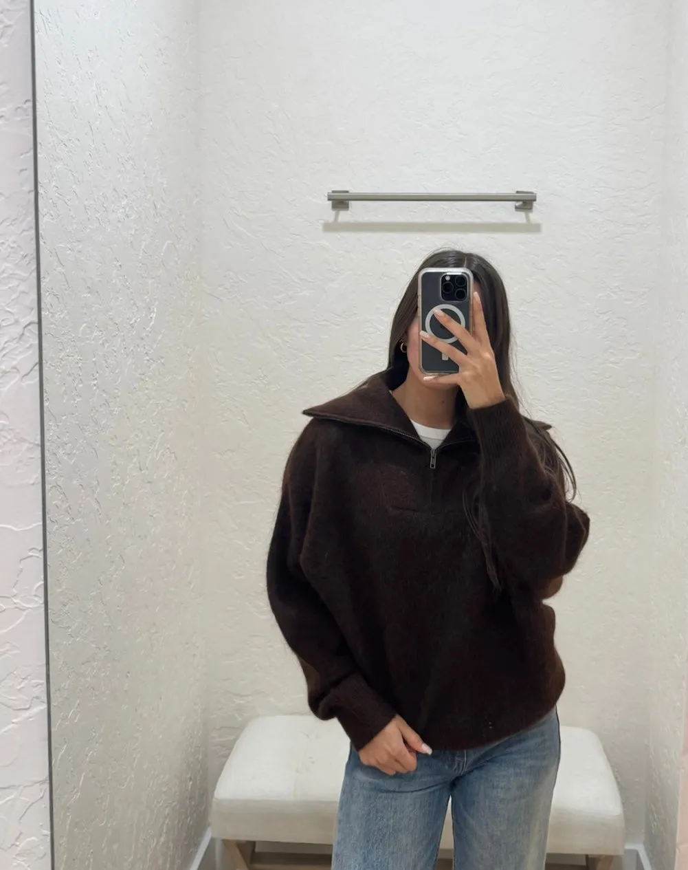 Seba Zip Up Jumper - Cocoa Brown