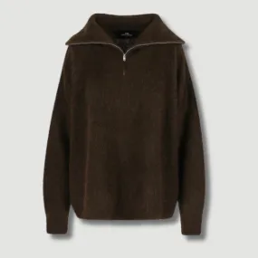 Seba Zip Up Jumper - Cocoa Brown