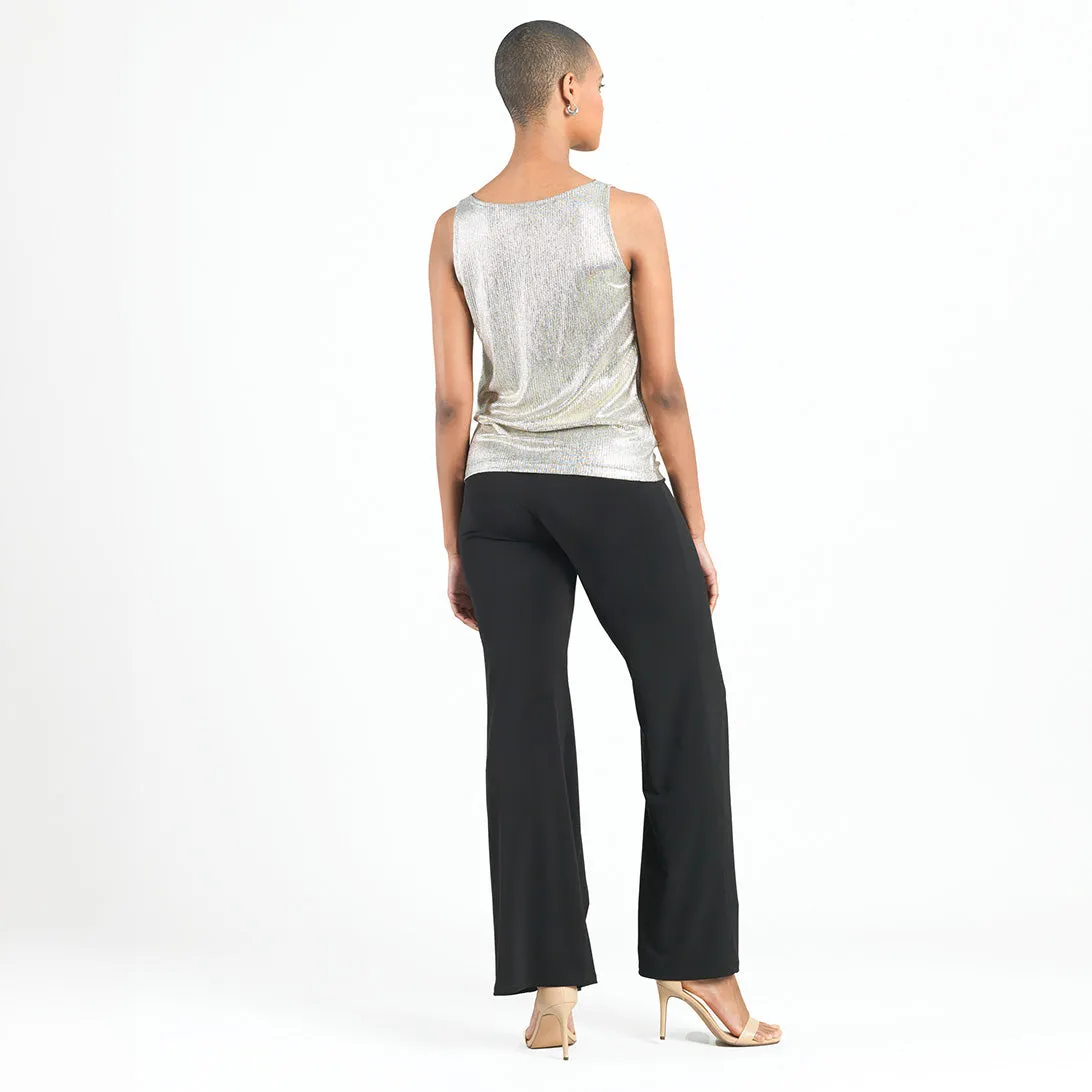 Shimmer Foil Lamé - Cowl Neck Draped Tank - Champagne - Limited Edition!