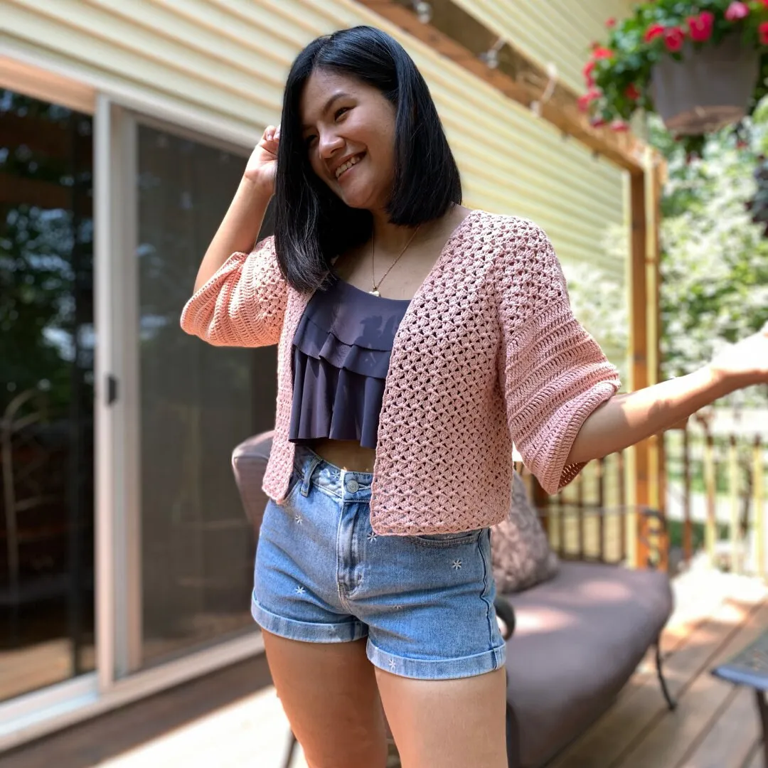 Short Sleeve Crochet Cardigan PDF Pattern & Video Tutorial/ Crochet Summer Cardigan Pattern Includes Women Sizes XS-XXL