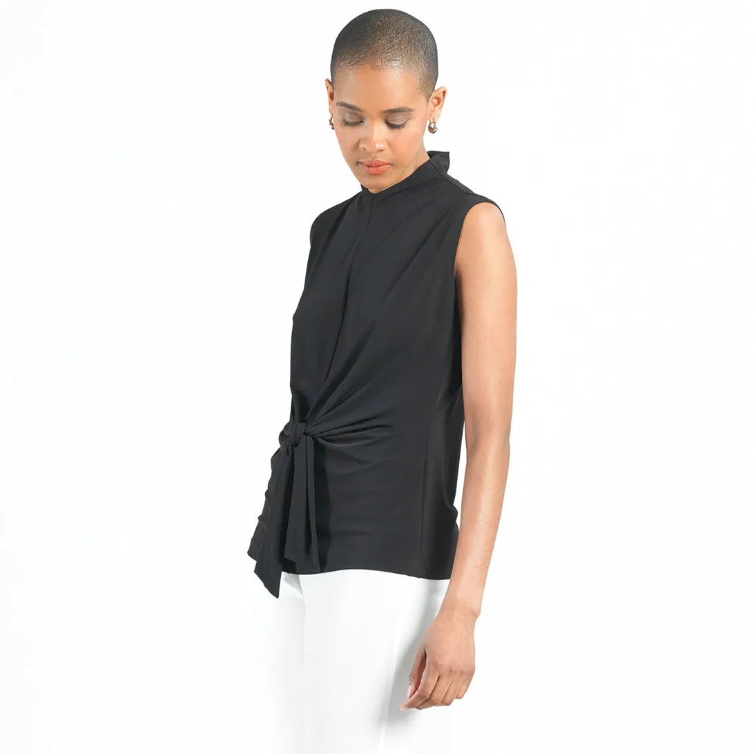 Sleeveless Center Front Tie Top - Black - Limited Sizes - XS, MED, 1X