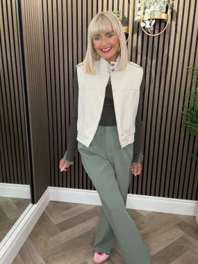 Sophie Sleeveless Jacket Cream