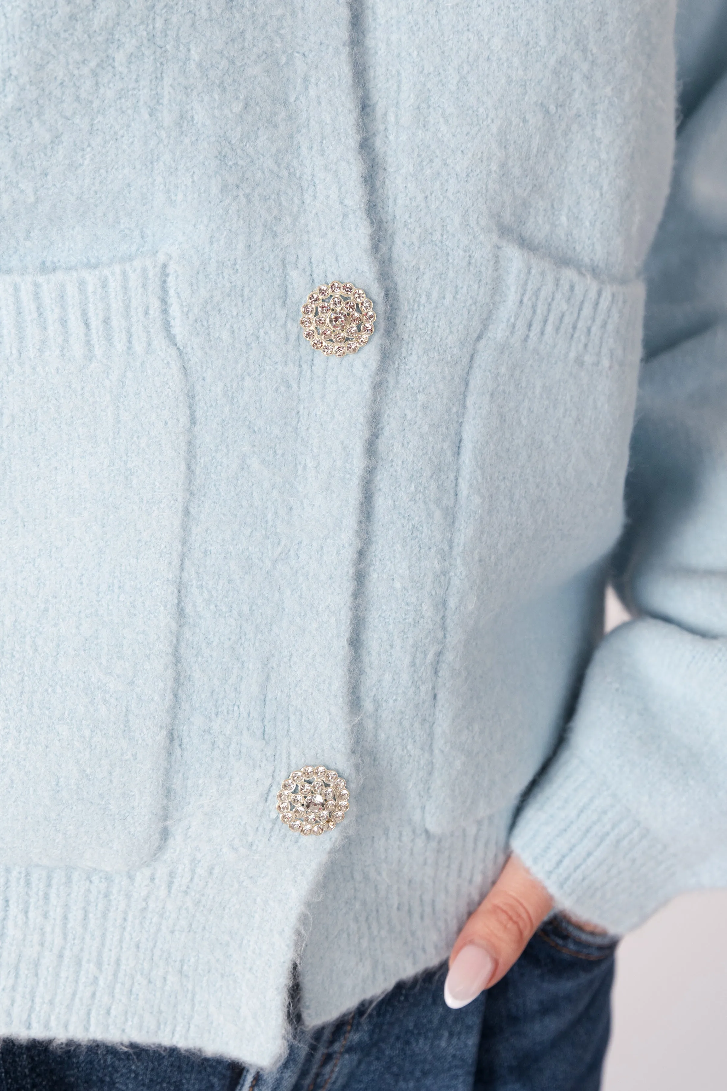 STELLA CRYSTAL BUTTON CARDI