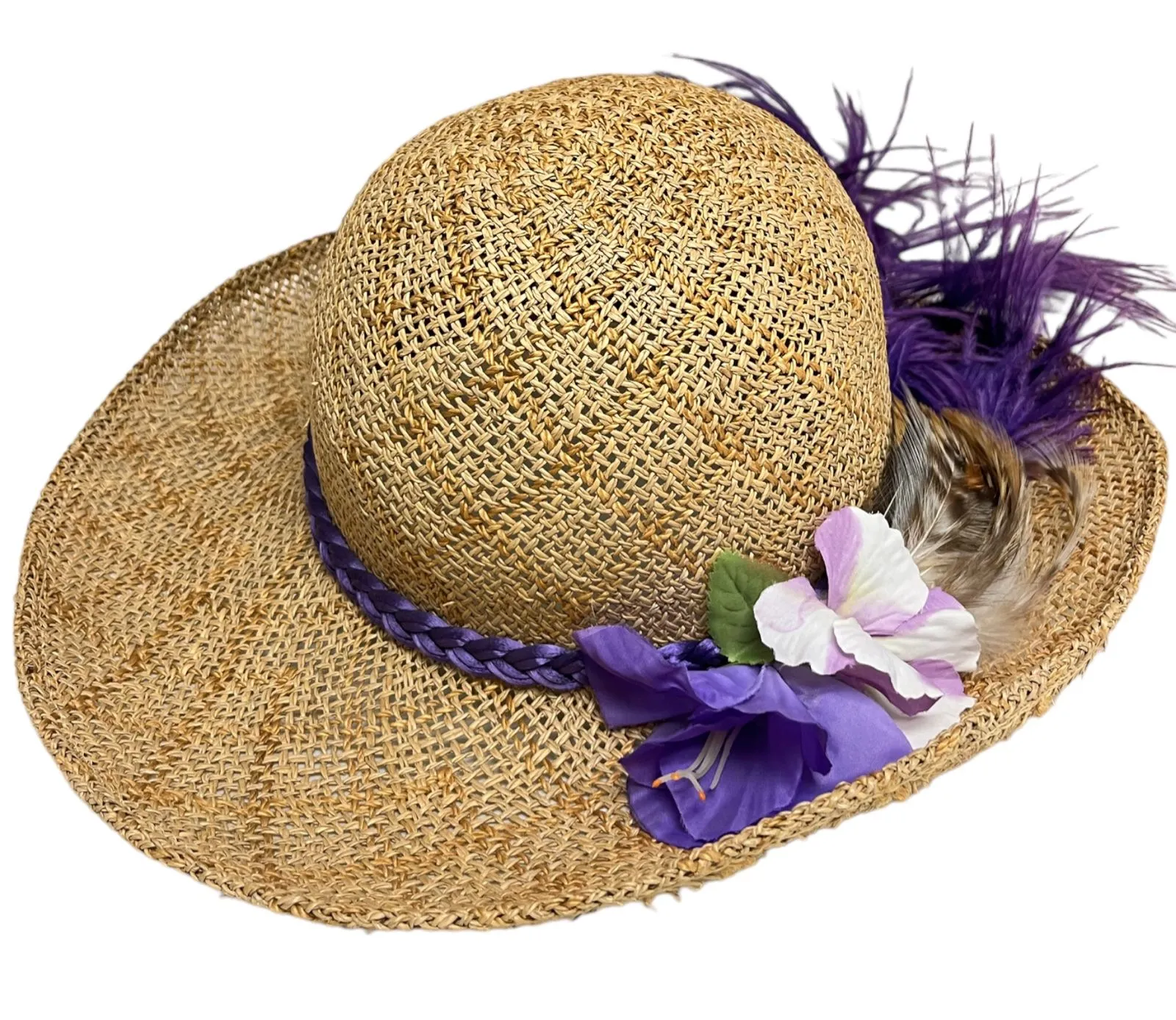 Straw Hay with Feather Purple (PREOWNED)