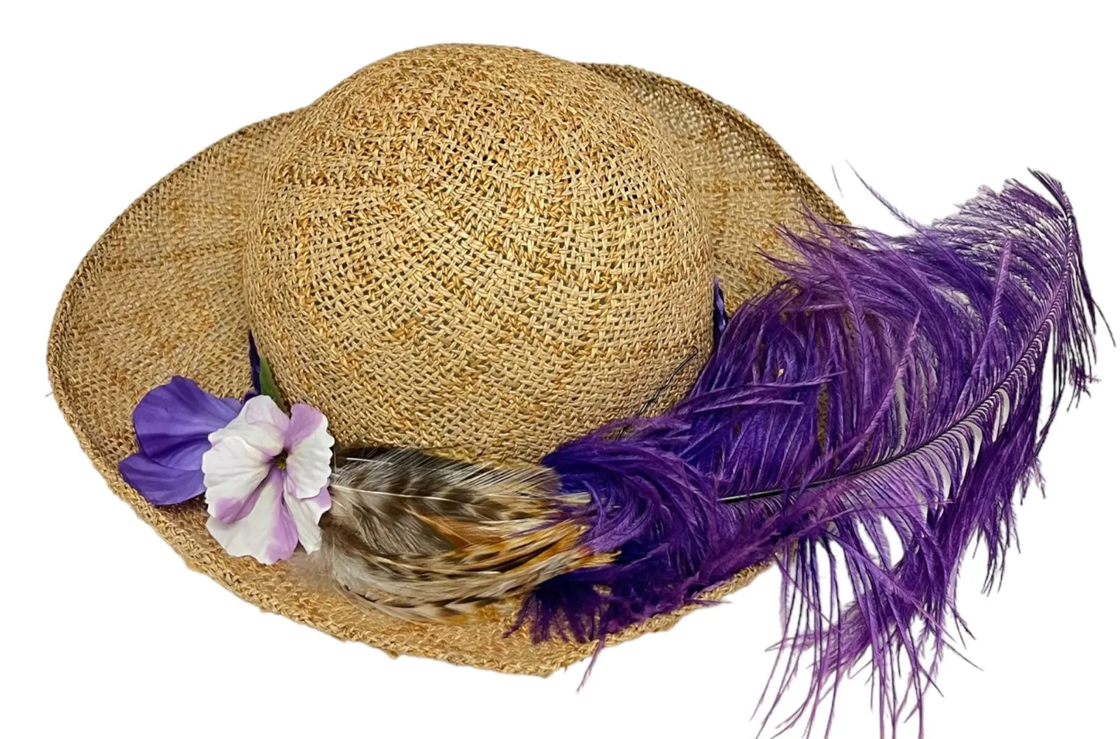 Straw Hay with Feather Purple (PREOWNED)