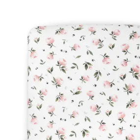 Stretch Knit Crib Sheet - Watercolor Rose