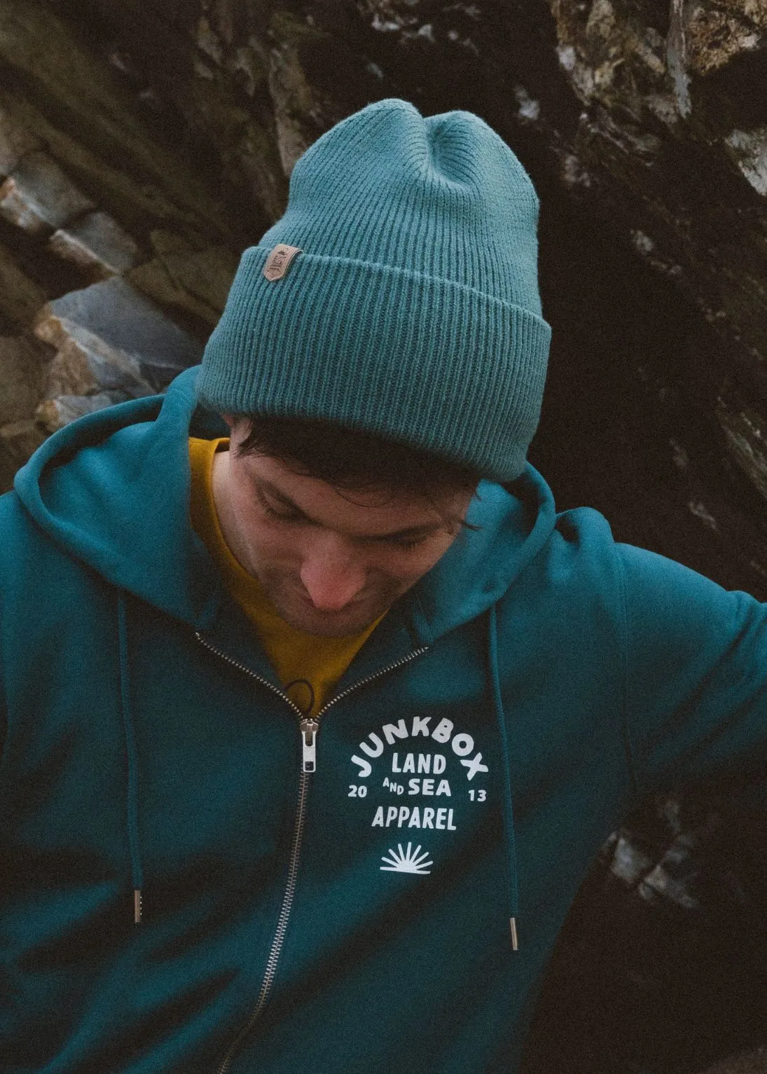 Super Soft Recycled Beanie Hat in Marine Green