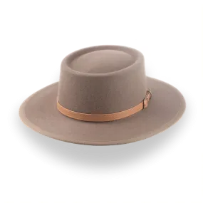 Taupe Brown Wide Brim Western Country Hat in Fur Felt | The Talisman