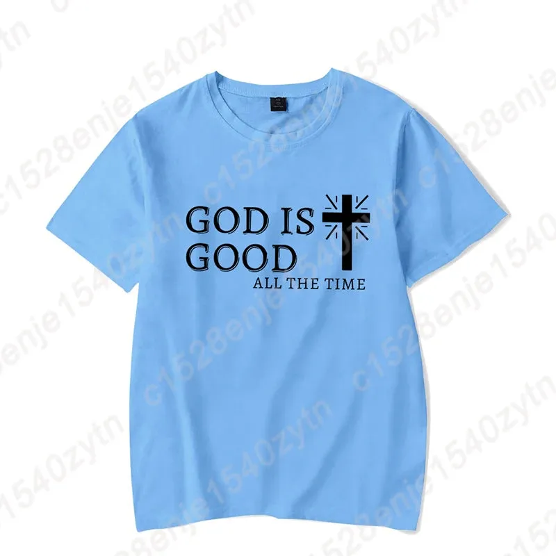 Women's Christian T-Shirt – "God Is Good All the Time" Cross Graphic Tee | Faith-Based Inspirational Shirt | Casual Short Sleeve
