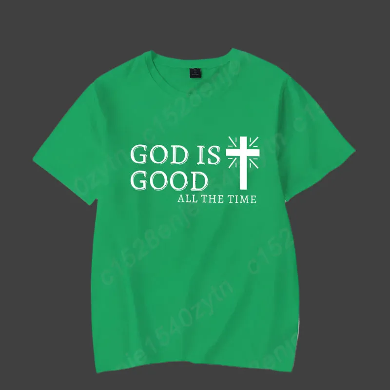 Women's Christian T-Shirt – "God Is Good All the Time" Cross Graphic Tee | Faith-Based Inspirational Shirt | Casual Short Sleeve