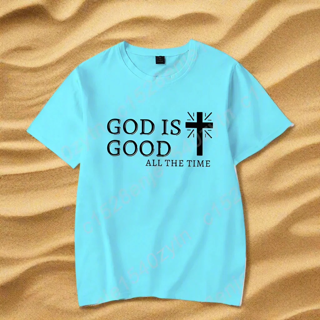 Women's Christian T-Shirt – "God Is Good All the Time" Cross Graphic Tee | Faith-Based Inspirational Shirt | Casual Short Sleeve