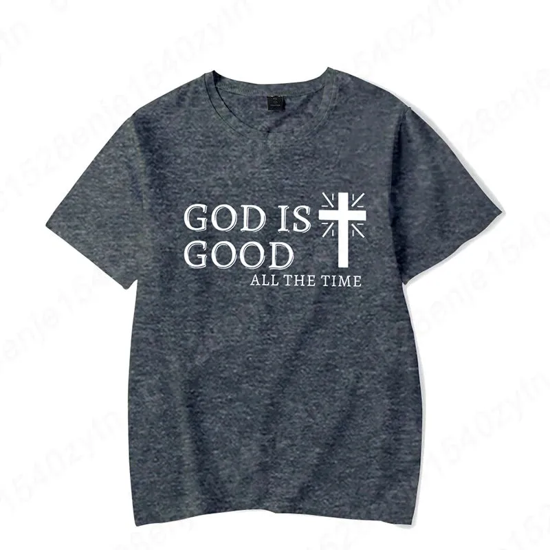 Women's Christian T-Shirt – "God Is Good All the Time" Cross Graphic Tee | Faith-Based Inspirational Shirt | Casual Short Sleeve