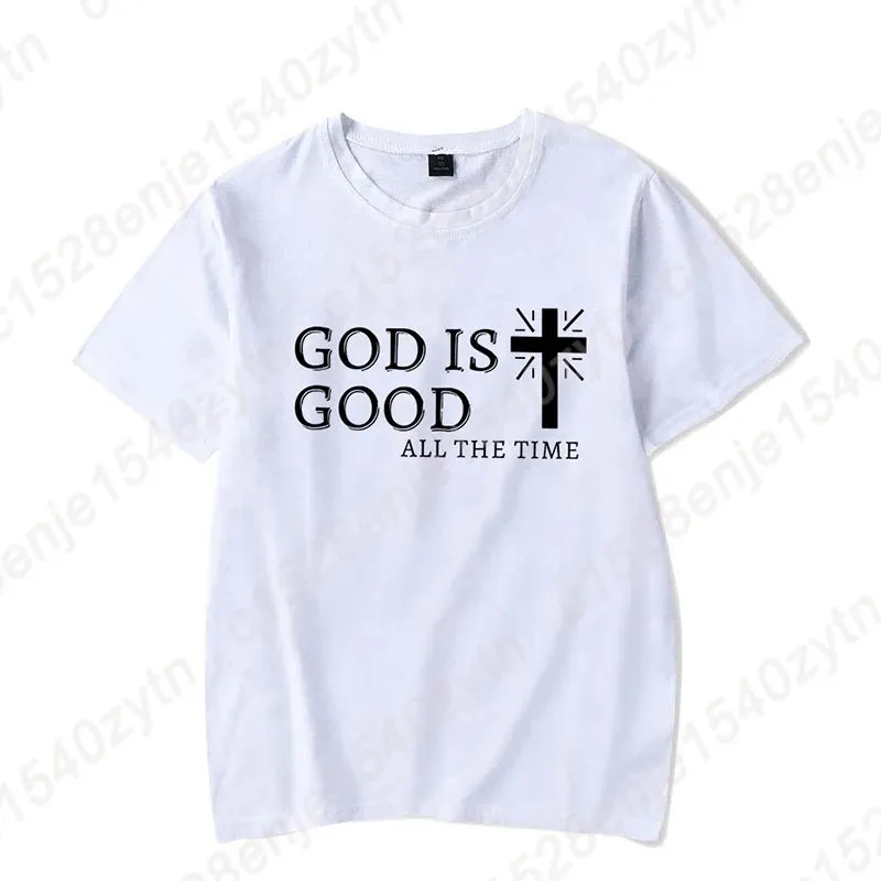 Women's Christian T-Shirt – "God Is Good All the Time" Cross Graphic Tee | Faith-Based Inspirational Shirt | Casual Short Sleeve