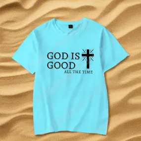 Women's Christian T-Shirt – "God Is Good All the Time" Cross Graphic Tee | Faith-Based Inspirational Shirt | Casual Short Sleeve