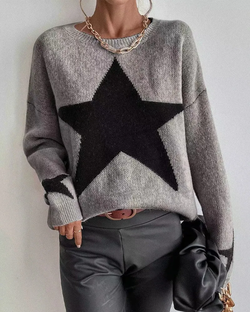 Women's Vintage Star Pattern Knitwear Jumper  | Ideal for Autumn/Winter